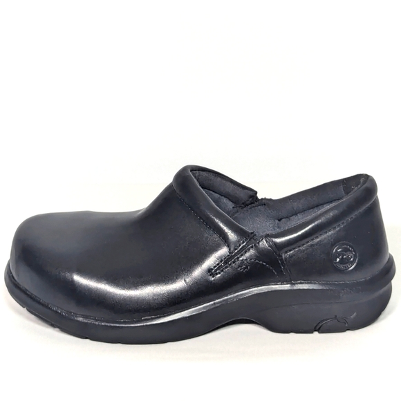 NEW Timberland Womens Newbury ESD Leather Slip-on AL Sz 8 black - Picture 1 of 4